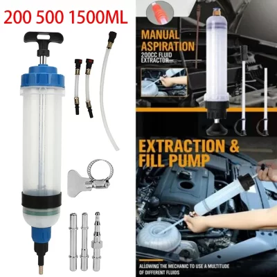 Extratores de fluido automotivo bombas seringas de mudança de óleo com mangueira manual de sucção de combustíveis e enchimento fluido mudança de óleo evacuador 500cc