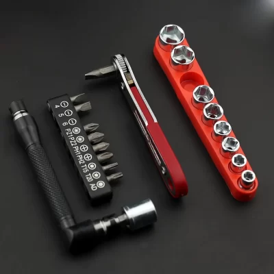 Conjunto de mini chave de fenda catraca de 21 peças - design compacto e reversível de 36 dentes com chave em forma de L de dupla finalidade