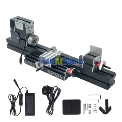 Mini máquina-ferramenta de torno de metal alongada de 60 W TZ20002MLB 12000 RPM máx. Peça de trabalho 135*20mm Viagem 32*145mm