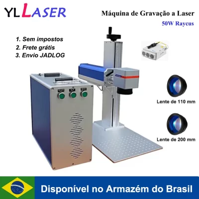 Máquina de Gravação e Corte Lightburn/EZCAD Fiber Laser, 20W, 30W, 50W