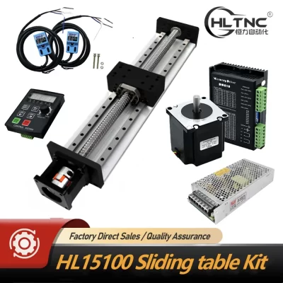 Kit de corrediça linear de motor nema23 com driver dm556 + fonte de alimentação + controlador mesa deslizante resistente eixo xyz para máquinas cnc
