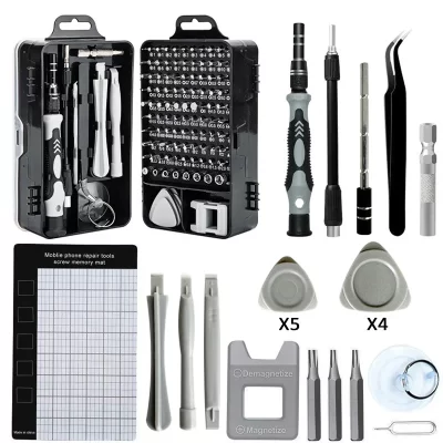 115 em um relógio transfronteiriço, computador e telefone celular, desmontagem e reparo de ferramentas de hardware, conjunto de chave de fenda, kit de ferramentas