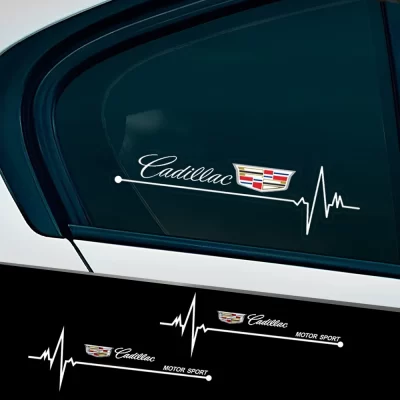 Adesivos de janela lateral de carro em pvc, 2 peças, decalques de vinil à prova d'água para cadillac escalade cts deville ct5 ct6 xt5 xt6 sts xts ats bls sls