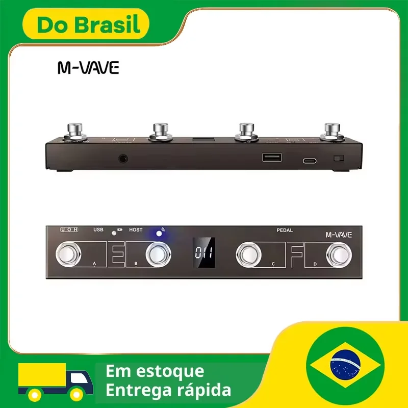 M-vave chocolate plus controlador midi programável 4 botões interruptor de pé suporta página virar função de controle de interface host midi