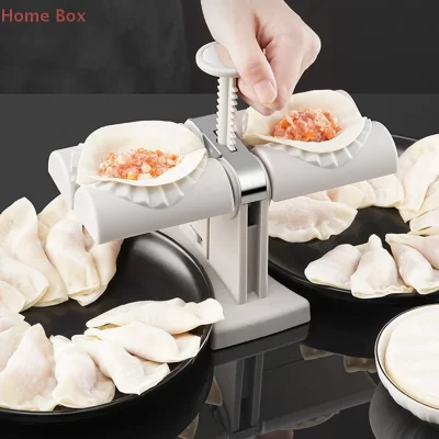Máquina de fazer bolinho doméstico cabeça dupla automática molde de bolinho empanada imprensa potsticker mão torta fabricante cozinha