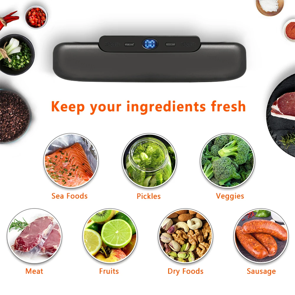 SaengQ-Máquina De Embalagem De Aferidor A Vácuo De Alimentos, Livre 10Pcs Sacos De Vácuo, Vedação A Vácuo Doméstico - Image 6