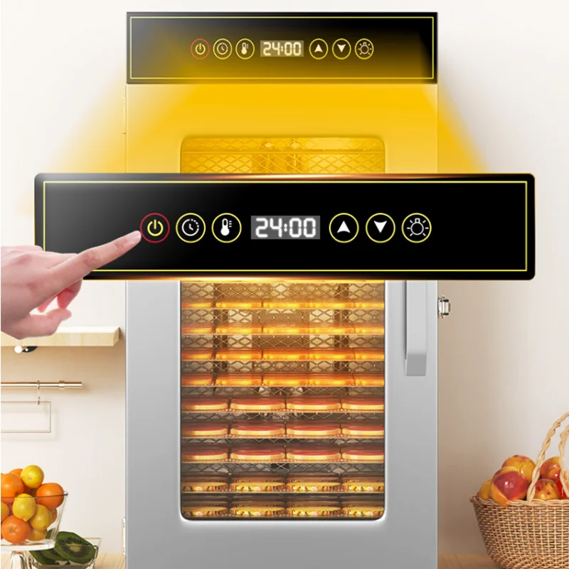 Desidratador de alimentos de aço inoxidável premium de 18 camadas para uso comercial e doméstico, secagem ajustável e eficiente em termos de energia para frutas/carne/arbas - Image 3