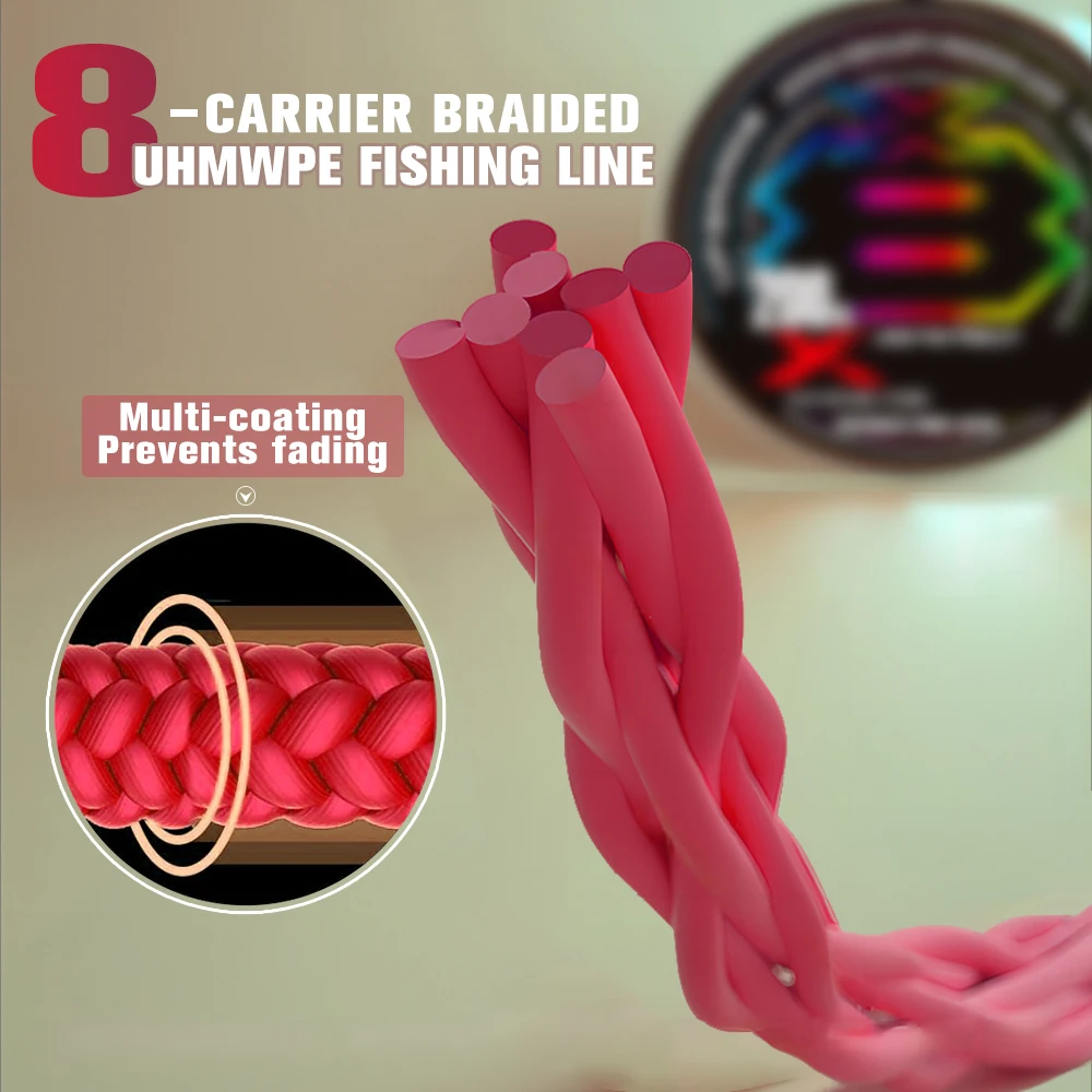 Japão Original Xbraid Upgrade X8 Multicolored 2024 NOVO High Stength Multifilament Line Fishing 1000M/500M/300M Super Smooth Saltwater Fishwater Linhas Trançadas Resistentes à Abrasão pescaria material de pesca - Image 2