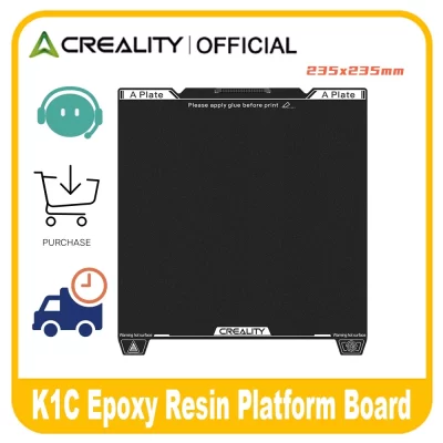 Creality oficial k1c/k1 se placa de construção, 235x235mm superfície de resina epóxi magnética flexível mola placa de cama de aço para k1c, k1 se
