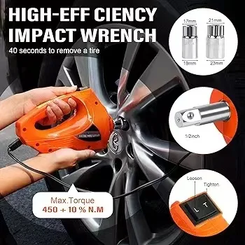 YYHC-Kit de cric de elevação de energia elétrica para carro hidráulico elétrico para carro 12 ferramentas de veículos laranja 135/155mm 360/450mm - Image 6