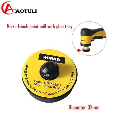 Acessórios para máquina de polimento elétrica MIRKA, almofada de apoio, ponto de 1 polegada, bandeja de borracha macia, 32 mm de diâmetro, original