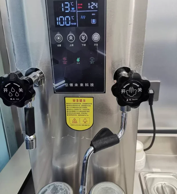 Máquina elétrica de água fervente 12l, batedor de leite comercial, vapor, água fervente, dupla finalidade, máquina de espuma de leite - Image 2