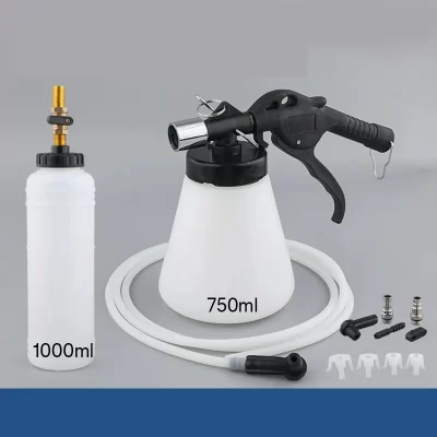 1l 0.75l pote de óleo duplo ferramenta de substituição de óleo de freio pote de óleo injetor de fluido de freio automotivo máquina de substituição de óleo de freio pneumático
