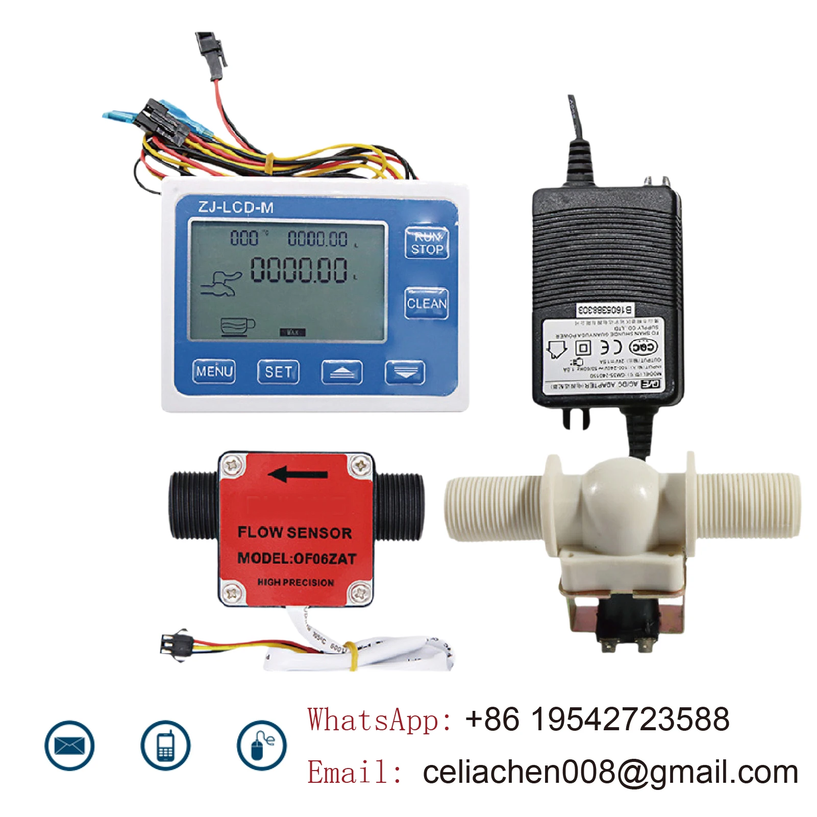 Medidor de Fluxo de Líquido ZJ-LCD-M Controle de Quantidade para Óleo Água Leite com Sensor de Alta Precisão e Tela Digital para Enchimento Automático - Image 6