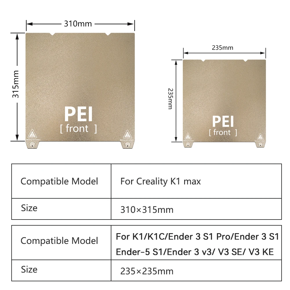 Placa de construção k1 max para cama creality k1c creality k1 placa de construção h1h peo pey pei folha 235x235 310x315 ender 3 s1 ender 3 v3 se - Image 2
