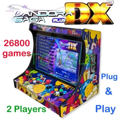 Console de videogame arcade para 2 jogadores, 22 espaços, lcd, bartop, construir com saga pandora dx 26800 em 1, aceitador de moedas, botão de joystick para tv