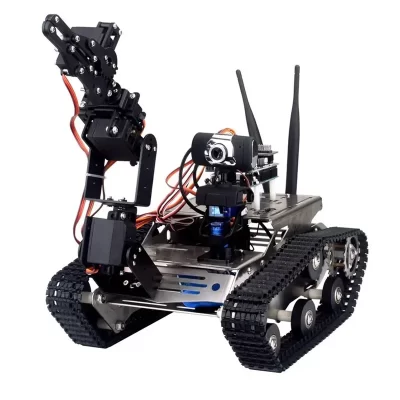Kit de carro robótico inteligente inacabado + braço robô A1 versão padrão kit tanque robô WIFI preto 52230