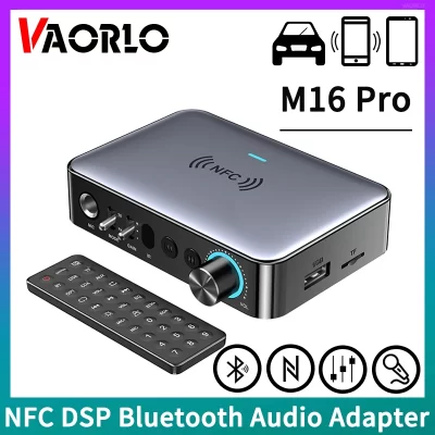 M16 pro transmissor receptor de áudio bluetooth nfc aux 2rca u-disco tf 6.5 microfone coaxial óptico dsp decodificação adaptador sem fio de alta fidelidade