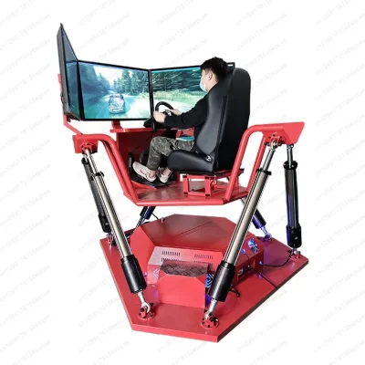 Simulador de corrida de carro colorido parque 360 graus VR 3 tela 6 DOF jogo de condução de carro de corrida virtual com
