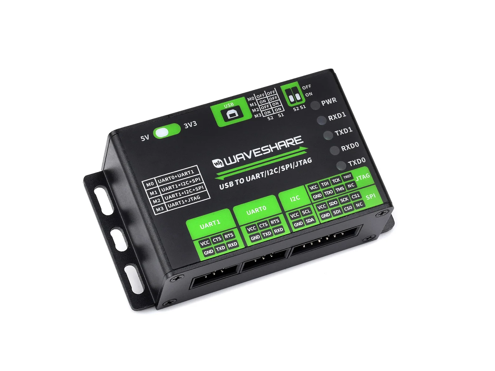 Conversor Waveshare USB para UART/I2C/SPI/JTAG, suporta múltiplas interfaces, compatível com 3,3 V e 5 V, vários sistemas - Image 5