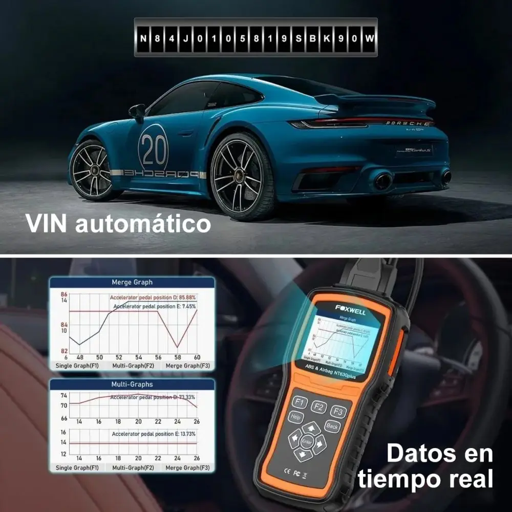 Foxwell nt630 plus abs sangramento srs redefinição obd2 leitor de código obd diagnóstico scanner controle bidirecional ferramentas automáticas - Image 6