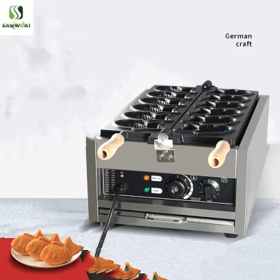 Máquina comercial elétrica/gás de peixe taiyaki padeiro peixe waffle cone fabricante em forma de peixe waffle bolo molde fazendo pan