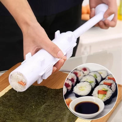 Molde de sushi tipo push instantâneo, faça você mesmo, fabricante de bola de arroz de algas marinhas, conjunto de ferramentas de bola de arroz, acessórios domésticos, moldes de cozinha