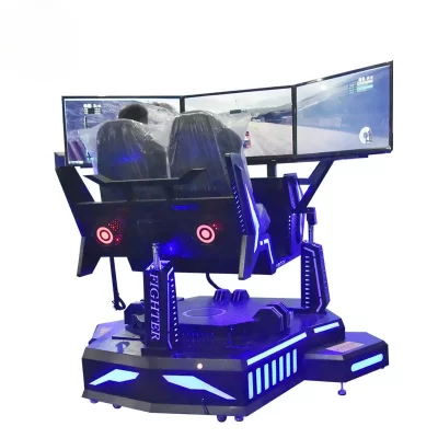 Máquina multifuncional de três eixos para corrida de três telas, realidade simulada, experiência VR, equipamento comercial, máquina de jogo dinâmica