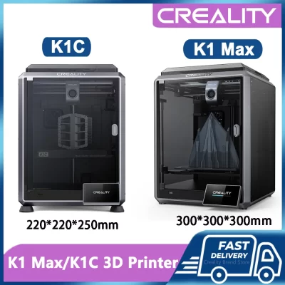 Creality-K1 Max / K1C / K1 Impressora 3D, alta velocidade, auto-nivelamento, 4.3 "Color Touchscreen, Dual-Gear, impressão da extrusora direta