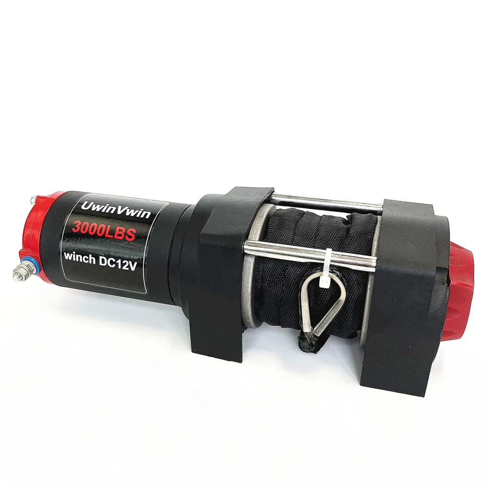 Guincho de controle remoto 12v 3000LB Carro off-road ATV Guincho elétrico Guincho elétrico Dyneema