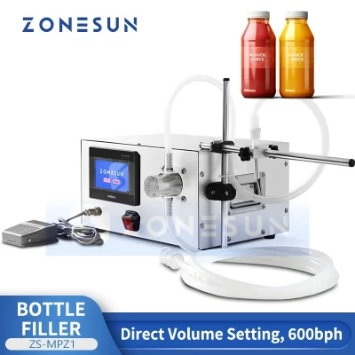 Zonesun máquina de enchimento líquido semiautomática bomba magnética garrafa de água enchimento bebida leite suco máquinas embalagem ZS-MPZ1