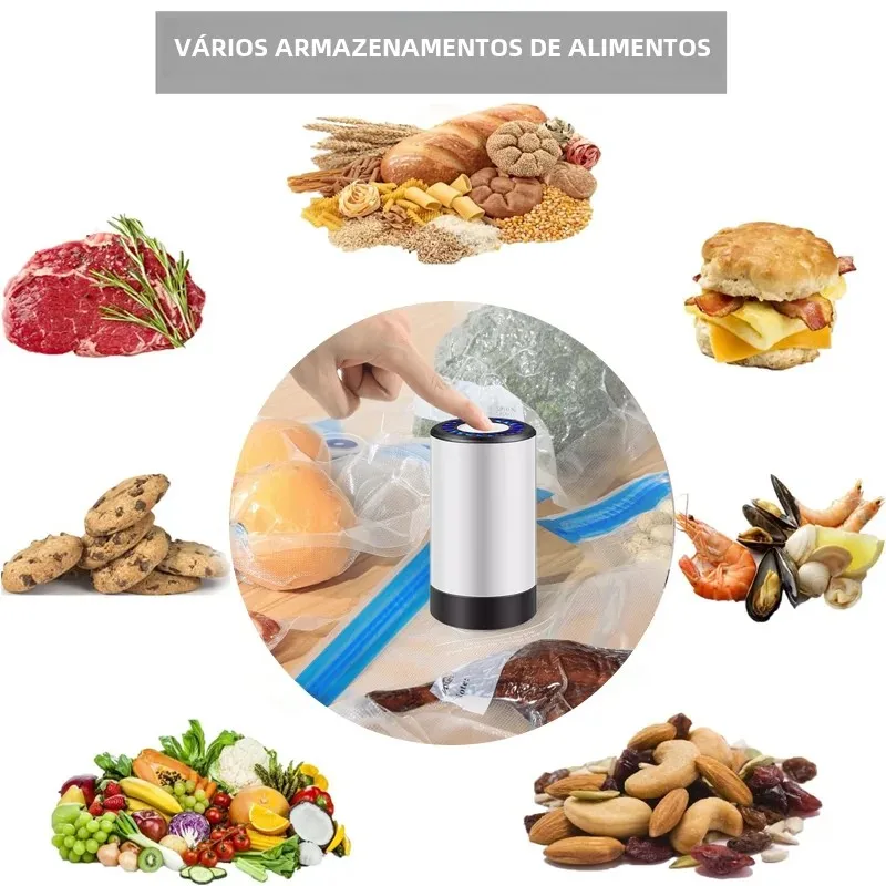 Seladora a vácuo portátil para armazenamento de alimentos, seladora a vácuo portátil, evita contaminação cruzada de alimentos + 50 sacos de vedação a vácuo - Image 3