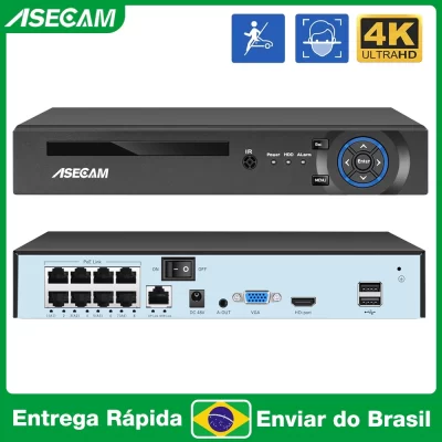 Super 8MP POE NVR Video Recorder Audio IP Camera H.265 CCTV System ONVIF Network Face Detect P2P Video Surveillance Camera RTSP