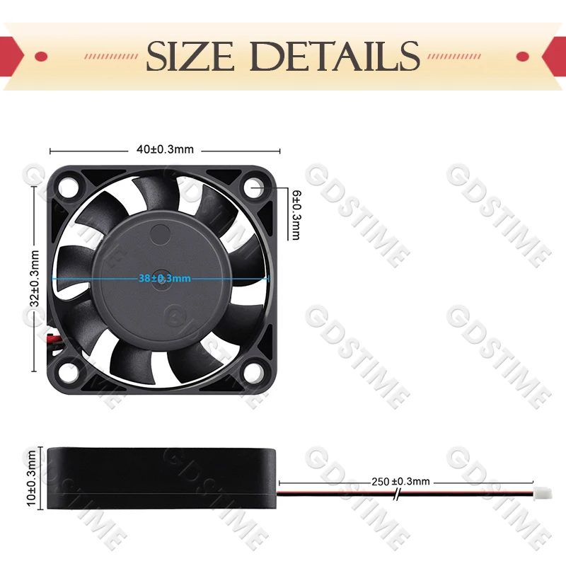 Gdtime 40mm usb cooler dc 5v 12v 24v 40x40x10mm bola dupla mini ventilador de refrigeração 4010 ventilador axial 40mm para impressora 3d, dvr, refrigeração nas - Image 3