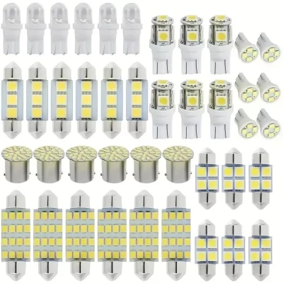 42 peças 6000k 12v branco combo led kit de lâmpadas de carro: luz de mapa interior, luz de cúpula, luz interior do carro para um passeio mais brilhante