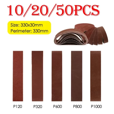10/20/50PCS Abrasive Belts for Mini Electric Belt Machine 330x30mm P120/320/600/800/1000Belts Polishing Machine Sander Accessory