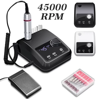 45000 rpm elétrica máquina de broca do prego para unhas arquivo elétrico hd display metal manicure caneta profissional torno lixadeira
