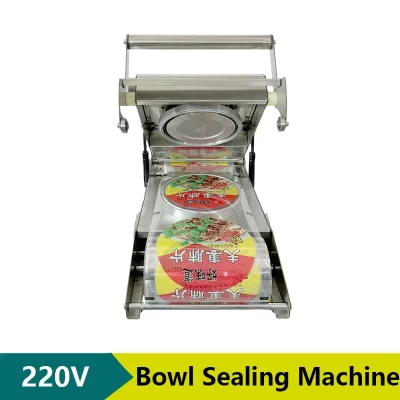 Máquina seladora de copo de tigela redonda, macarrão instantâneo, manual, plástico, comercial, máquina de embalagem, selador de tigela, restaurante