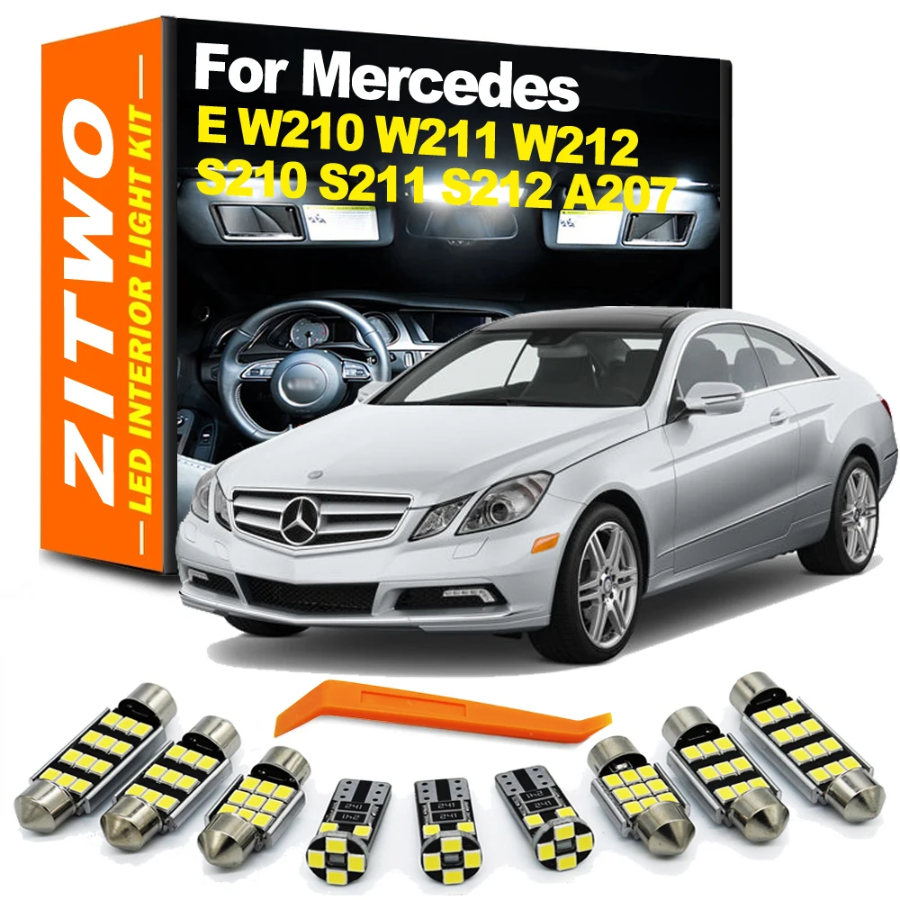 Zitwo kit completo de luz led para mapa de cúpula interna, para mercedes benz classe e w124 w210 w211 w212 s124 s210 s211 s212 c207 a207