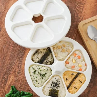 Prensa triangular de sushi para bolas de arroz, caixa japonesa de bento e kit de fabricação de sushi caseiro