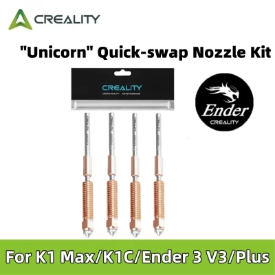 Creality oficial K1C Bico Unicorn Kit de bico de troca rápida 0,4 / 0,6 / 0,8 mm Bicos de alta velocidade de aço endurecido para K1C / Ender V3