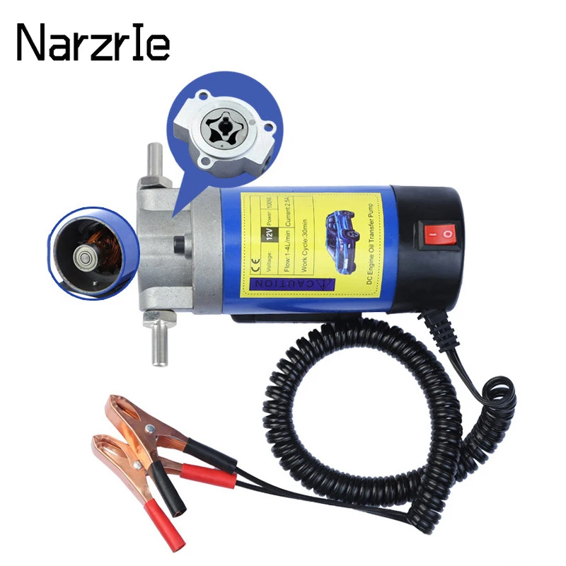 Bomba de transferência de óleo portátil, 1-4l/min, 12v, extrator de sucção de fluido, mudança elétrica, ferramenta de sifão para carro, motocicletas, barcos