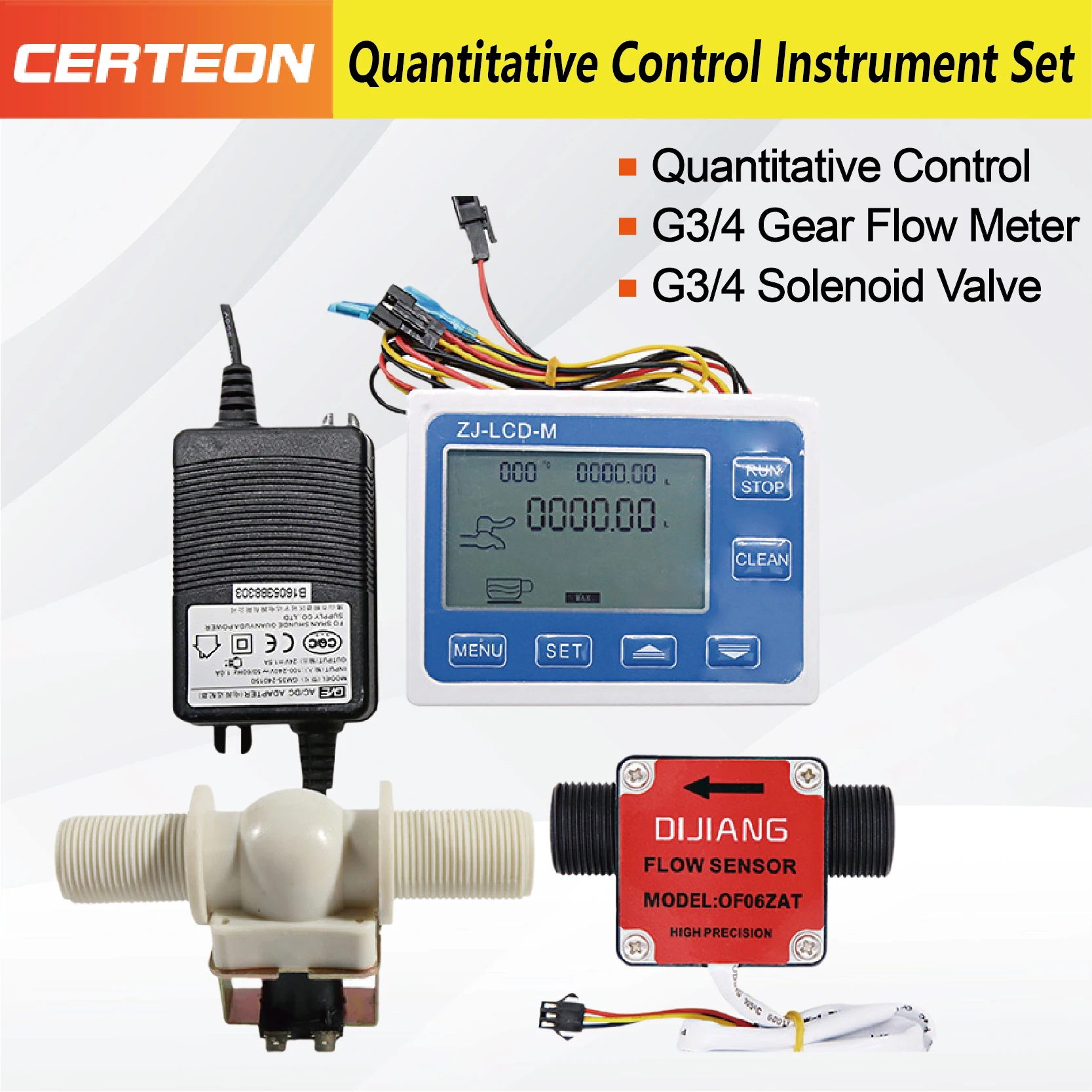 Medidor de Fluxo de Líquido ZJ-LCD-M Controle de Quantidade para Óleo Água Leite com Sensor de Alta Precisão e Tela Digital para Enchimento Automático - Image 5