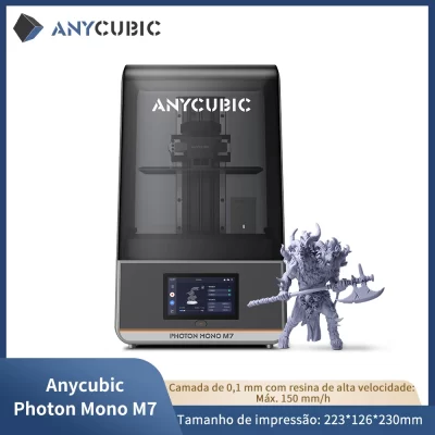 anycúbico photon mono m7 impressora 3d 14k mono msla velocidade da impressora 3d até 150mm/h impressão 10 ''lcd resina tamanho 223*126*230mm