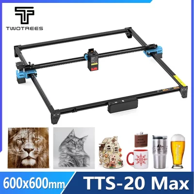 Twotrees TTS-20 max máquina de gravação a laser de metal área de trabalho 600x600mm máquina de corte a laser para mdf acrílico couro madeira