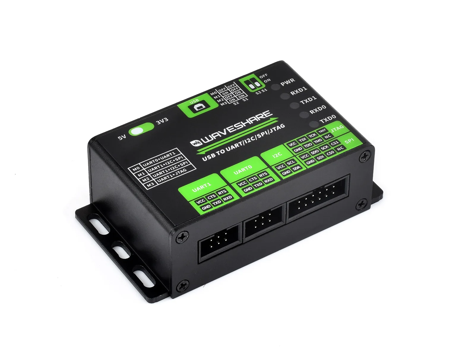 Conversor Waveshare USB para UART/I2C/SPI/JTAG, suporta múltiplas interfaces, compatível com 3,3 V e 5 V, vários sistemas - Image 3