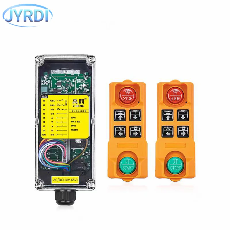 YU-4 4 buttons singIe speed industrial Wireless Radio Crane Remote Control switches Hoist track crane Lift controller - Image 2