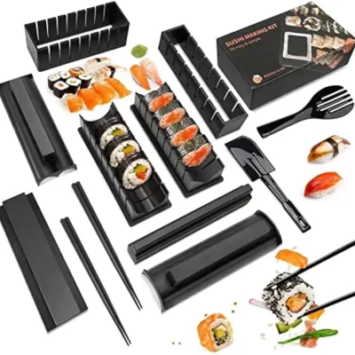 Kit multifuncional para fazer sushi, moldes completos para fazer sushi, rolo de arroz, faça você mesmo, conjunto de cozinha adequado para iniciantes