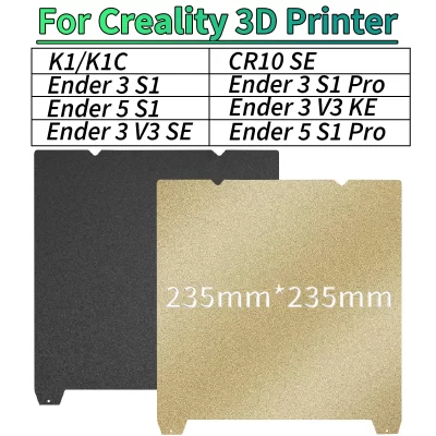 Folha magnética pei para creality k1 pei placa de construção k1c cama creality k1 placa de construção 235mm x 235mm ender 3 v3/ ender 5 s1 pro hotbed