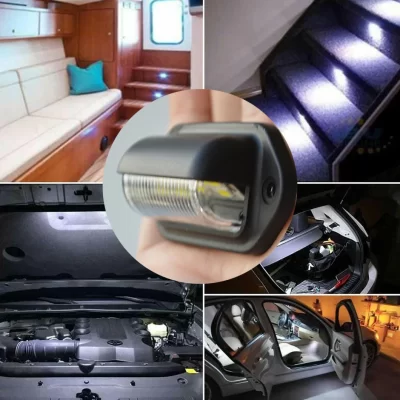 Luzes led para porta, 12v/24v e lâmpada de placa de licença com vista lateral para carro, veículo, suv, caminhão, van, trailer, kit de substituição de lâmpada branca